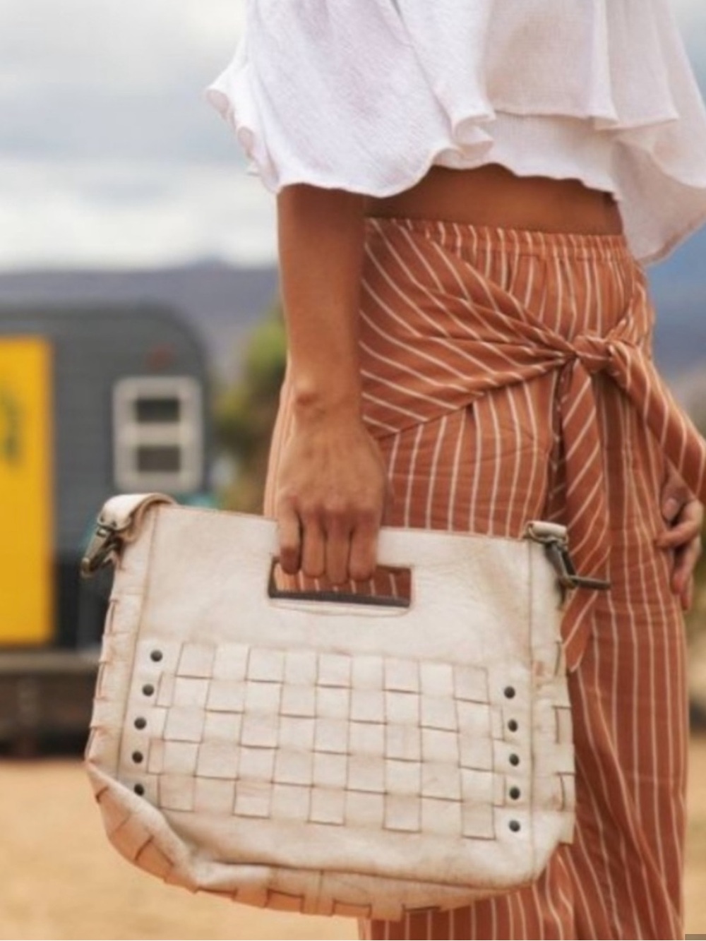 Bed Stu Orchid Leather Crossbody Satchel in Nectar Lux